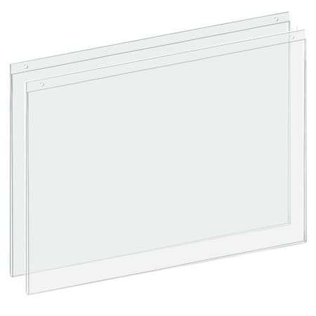 Azar Displays Clear Acrylic Wall Hanging Frame 22'' wide x 17'' High - Horizontal/Landscape, 2PK 162729-2PK